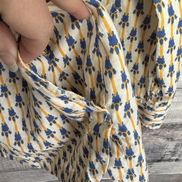 Duluth Trading Co Womens Artisan Hemp Button Tunic Size Large All Over Print - Picture 7 of 10